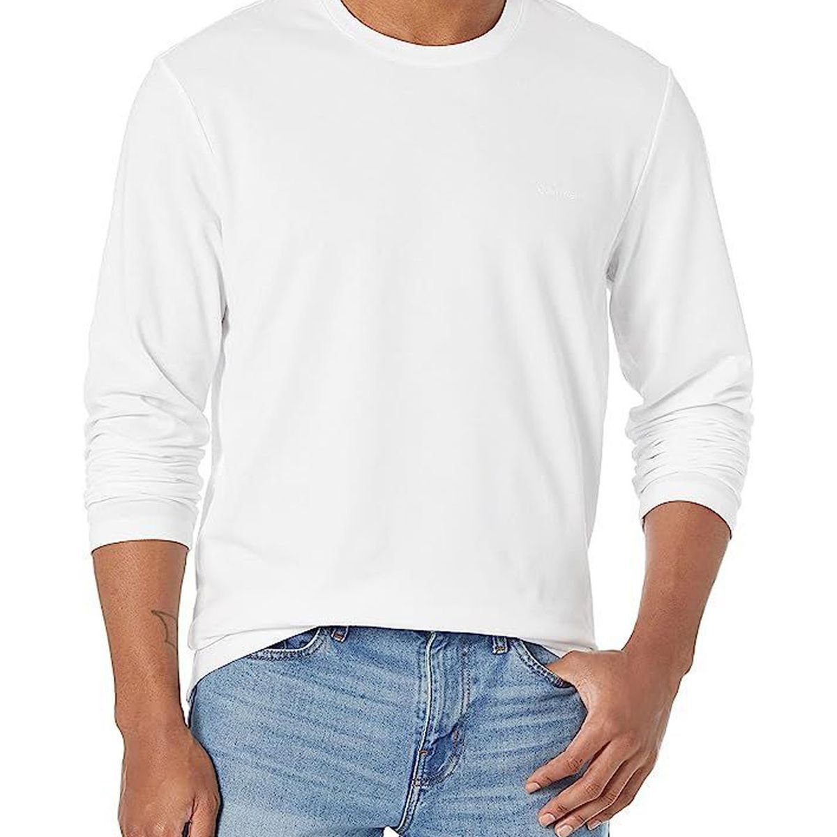 CALVIN KLEIN - Camiseta Manga Larga Con Logo Hombre Blanco Calvin Klein