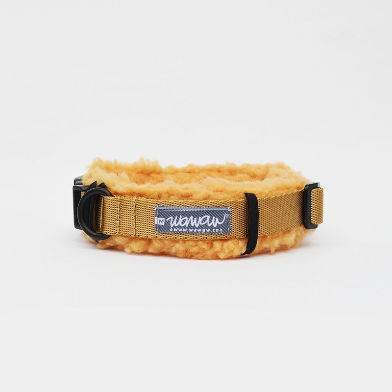 WAWAW - Collar para perro talla XL reata haban protector borrego camel Wawaw
