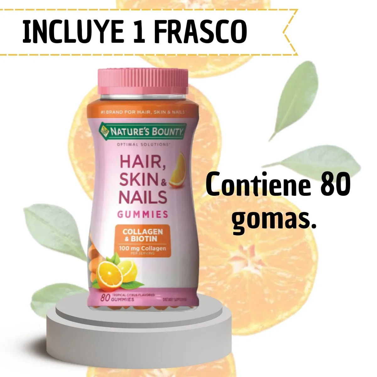 GENERICO - Gummies Fortalecedoras para Cabello, Piel y Uñas 80 Gomas