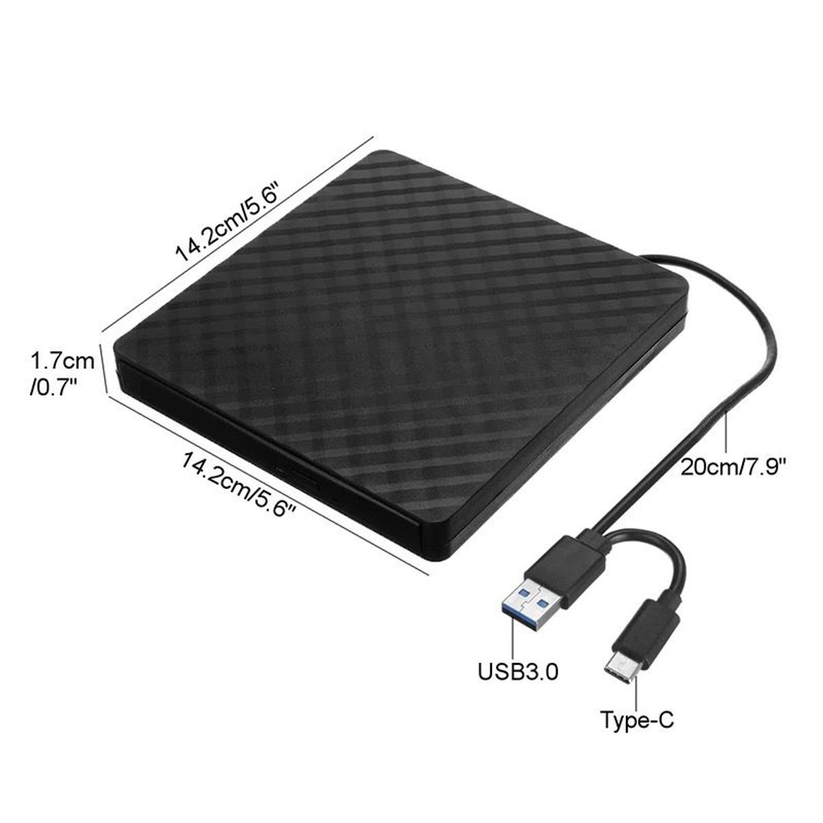GENERICO - Unidad Cd Dvd Externa Usb/tipo C 3.0 Portátil Compatible Mac