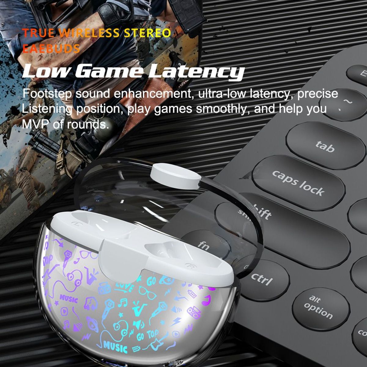 GENERICO - Audífonos Inalámbricos Gaming IP54 Para Iphone Android