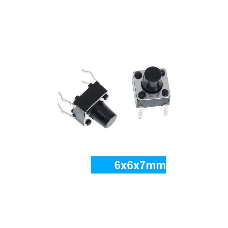 GENERICO - Pulsador Micro Switch Dip 6x6x7mm Push Button x 10 Unidades