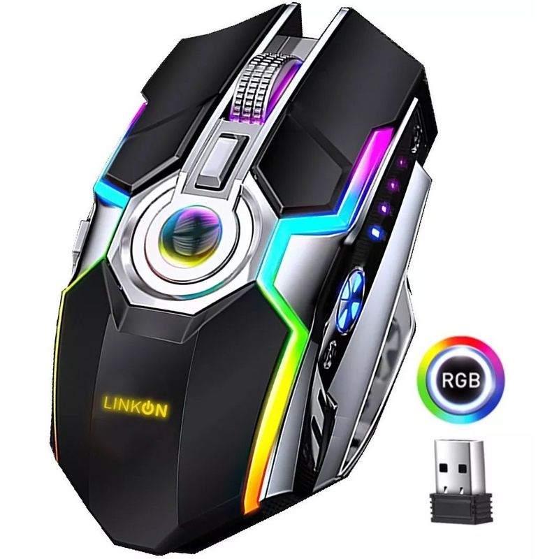 GENERICO - Mouse Gamer Inalambrico Recargable Usb Windows Optico Rgb