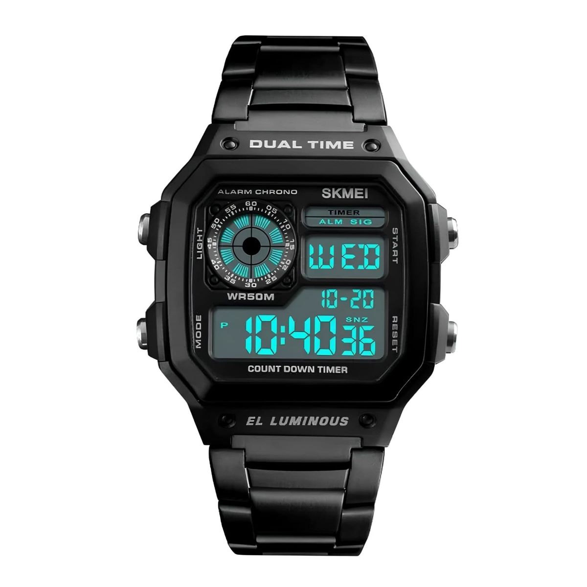 SKMEI - Reloj de Caballero Skmei Digital Original en Acero Resistente al agua