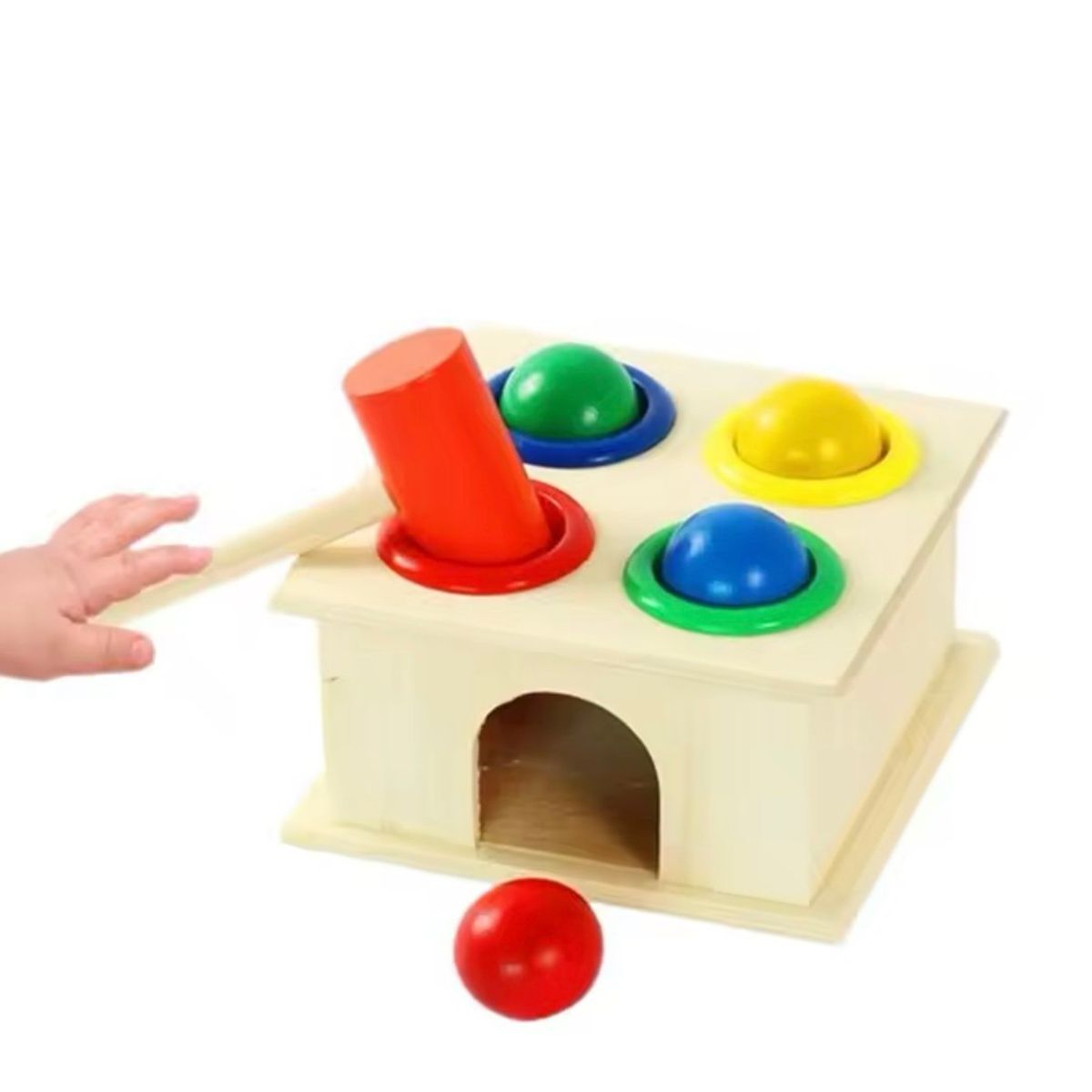 GENERICO - Cubo Didactico De Madera Con Martillo Juguete de Motricidad