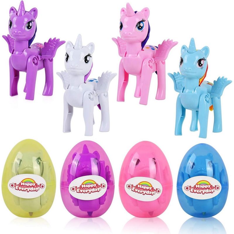 DAYOSHOP - Unicornio Pony Juguete Niñas Huevo Sorpresa Didactico X 4 Un