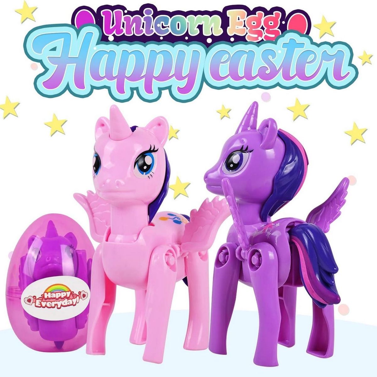 DAYOSHOP - Unicornio Pony Juguete Niñas Huevo Sorpresa Didactico X 4 Un