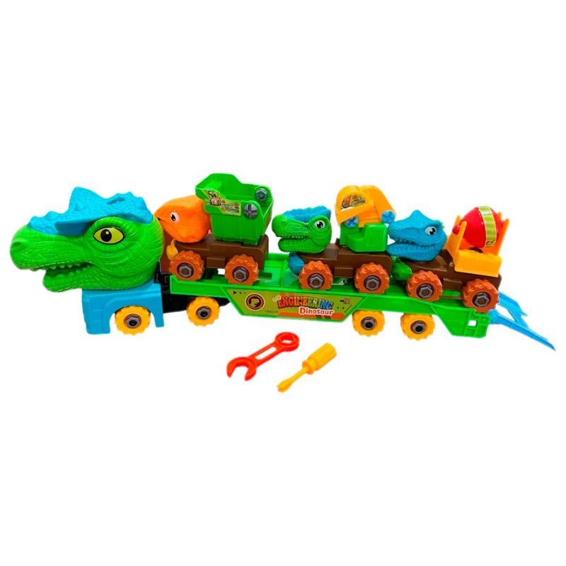 GENERICO - Tractomula Niñera Carros Camiones Dinosaurios Construcción