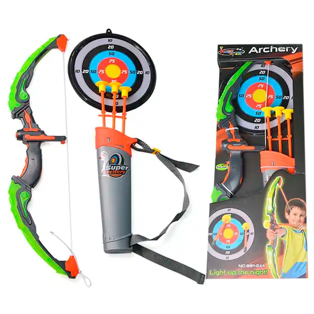 GENERICO - Kit Arco Flechas Aljaba Estuche Juguete Tiro al blanco NIÑO