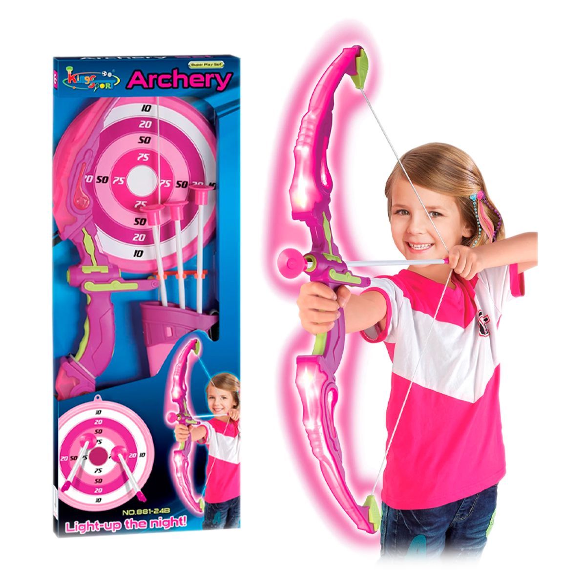 GENERICO - Kit Arco Flechas Aljaba Estuche Juguete Tiro al blanco NIÑA