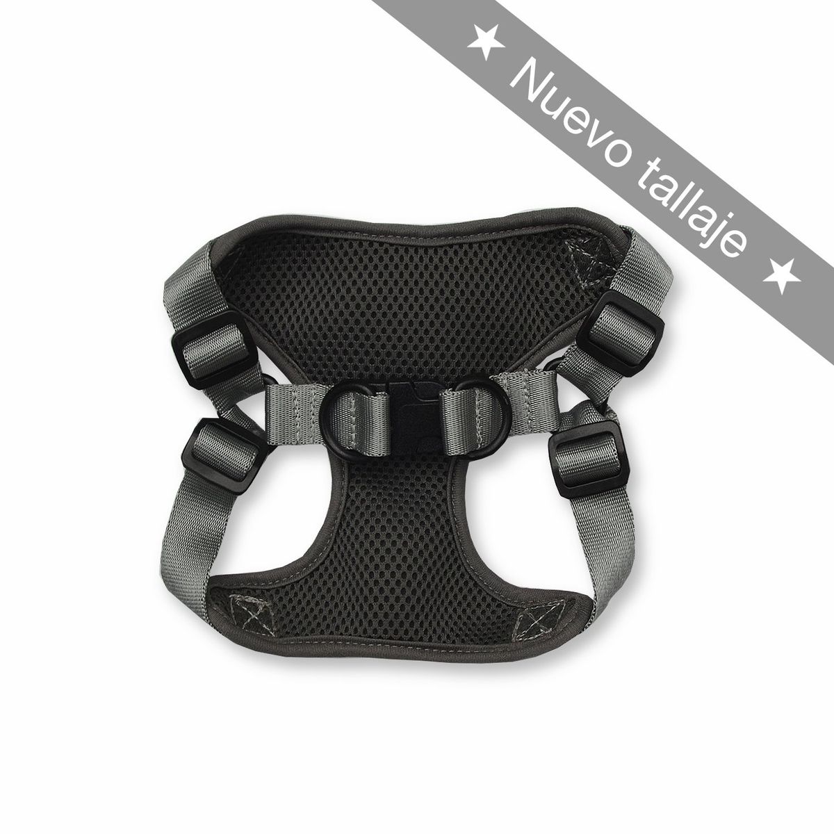 WAWAW - Pechera para perro  talla XL gris borde gris Wawaw