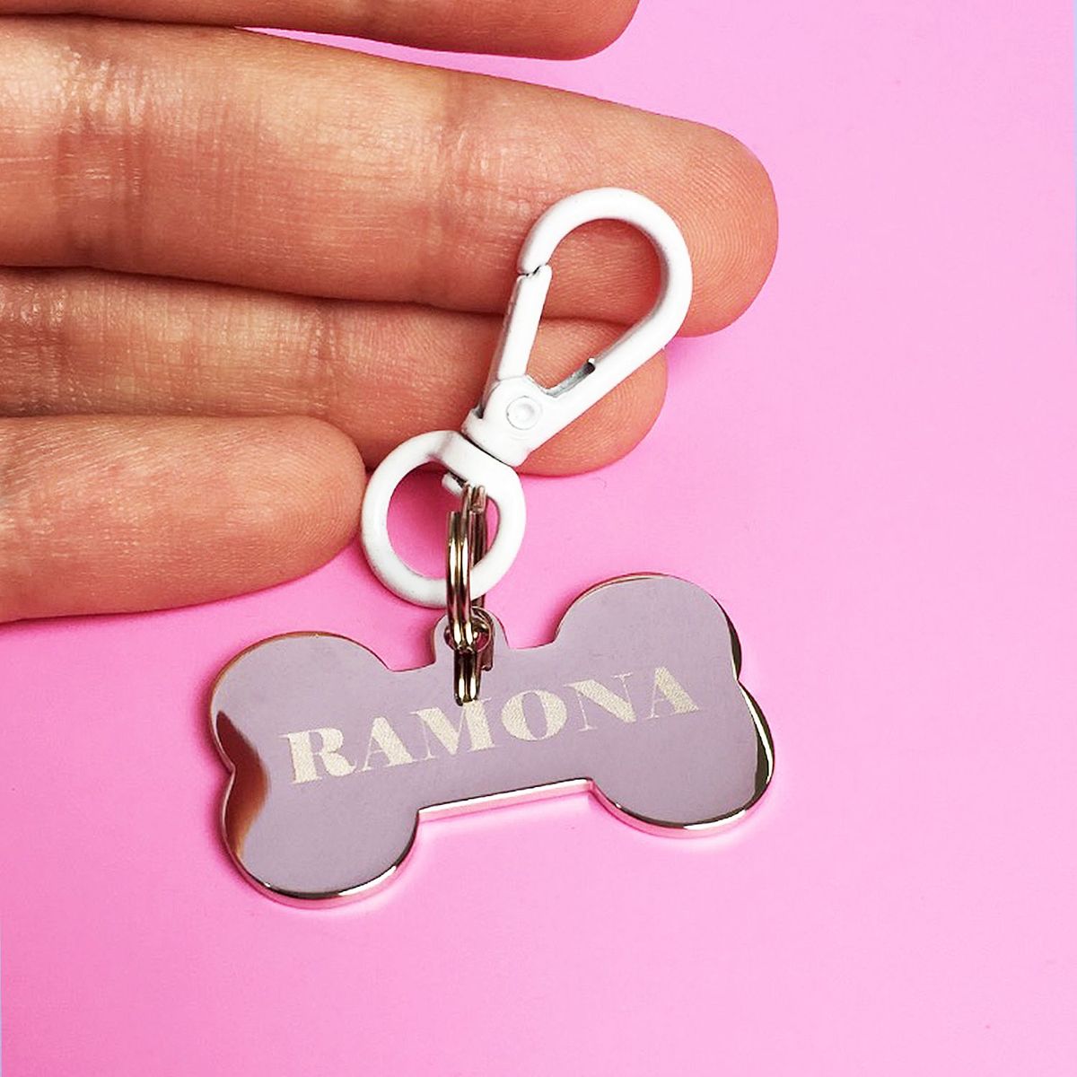 WAWAW - Clip medallas para perro blanco wawaw