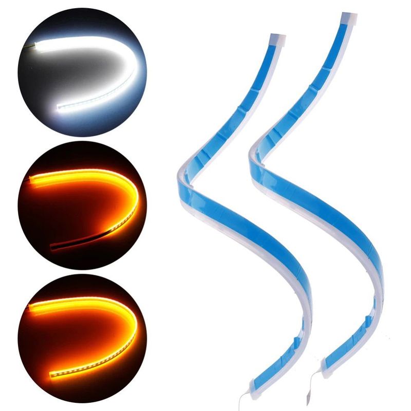 GENERICO - 2 Tiras Cintas Luz Led Para Farolas De Carro 40cm Luces Auto