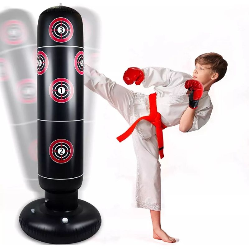 GENERICO - Saco De Boxeo Inflable Con Base De Arena O Agua Mas Guantes