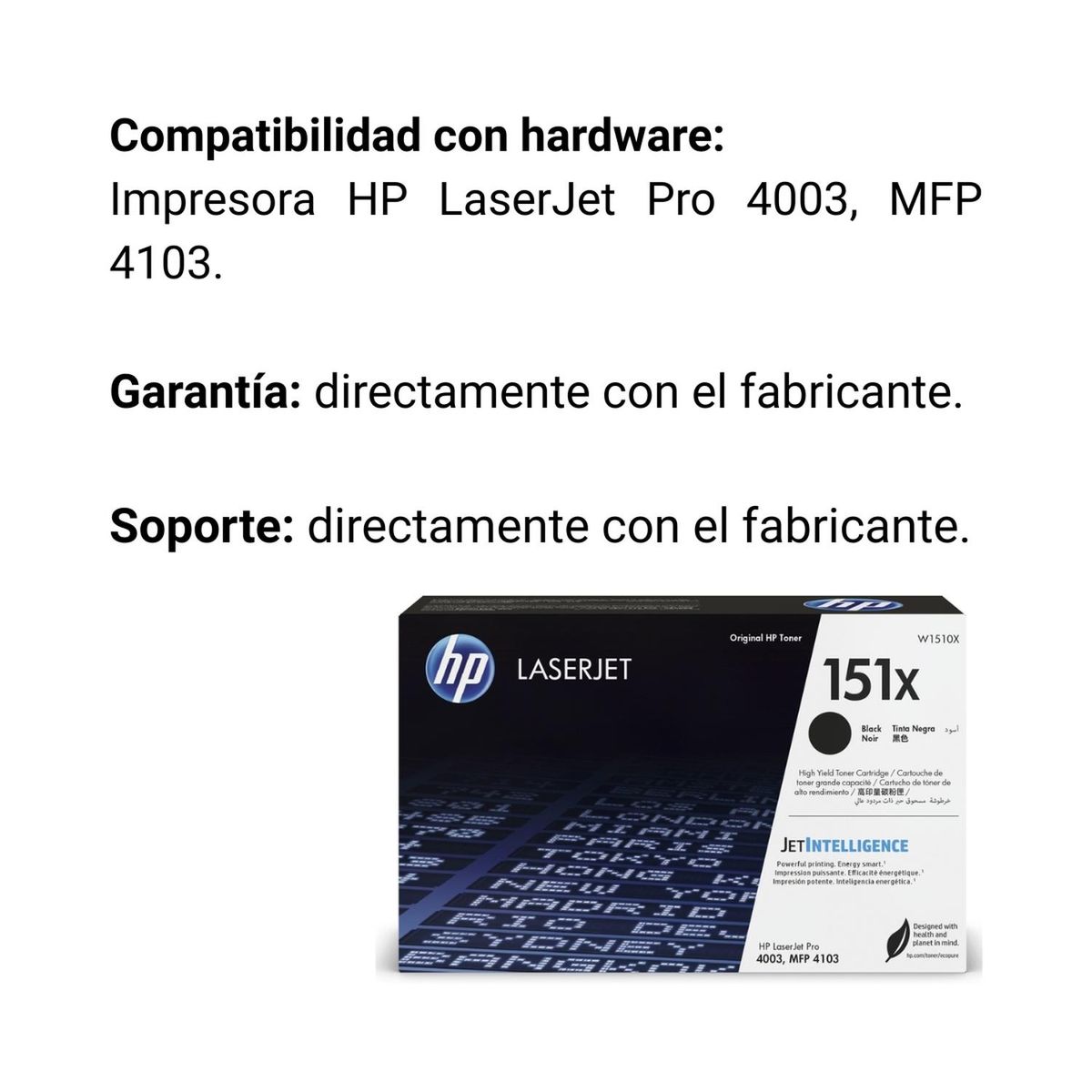 HP - Cartucho De Tóner HP 151X Negro LaserJet Original