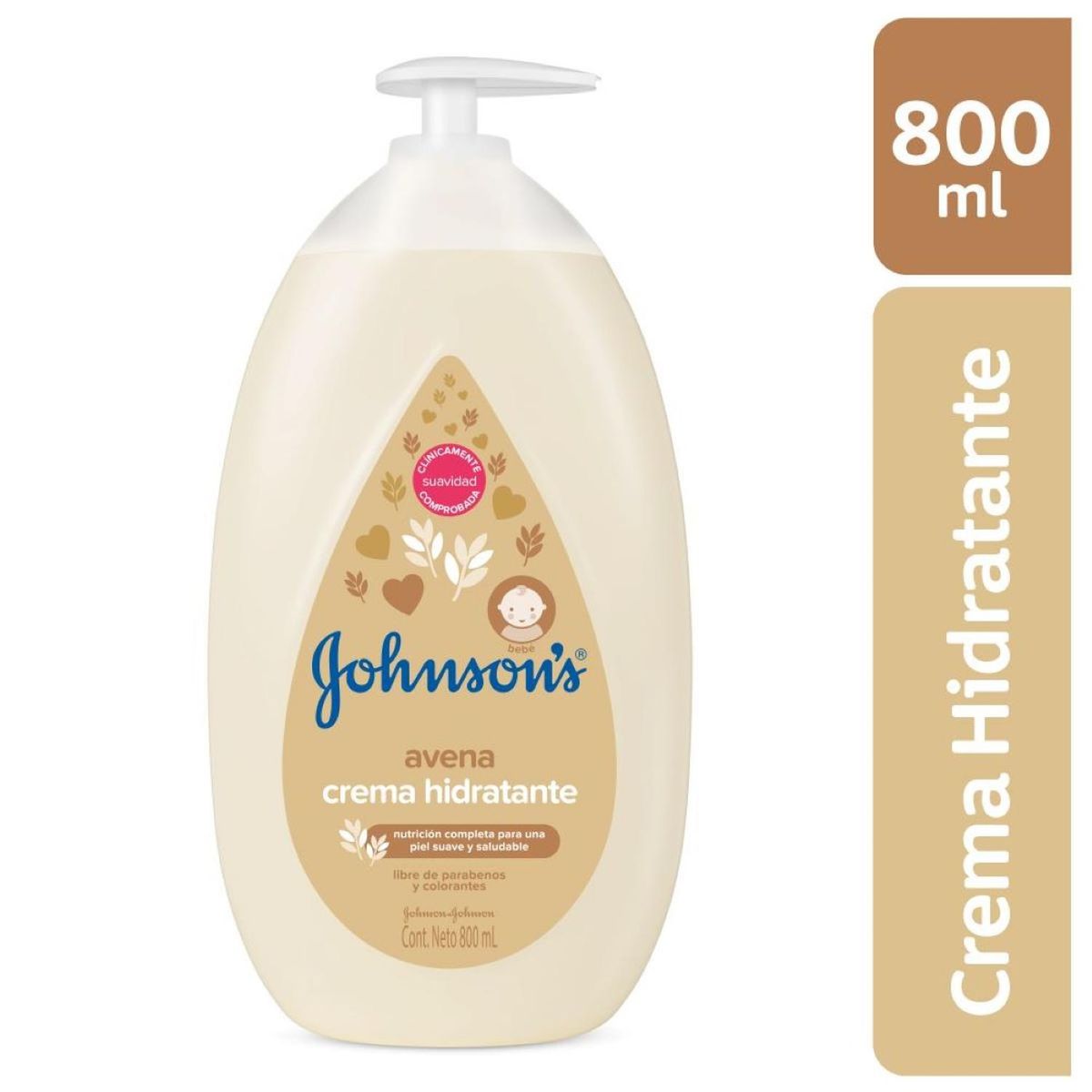 JOHNSON'S BABY - Crema Corporal Bebé JOHNSON'S Avena 800 ML