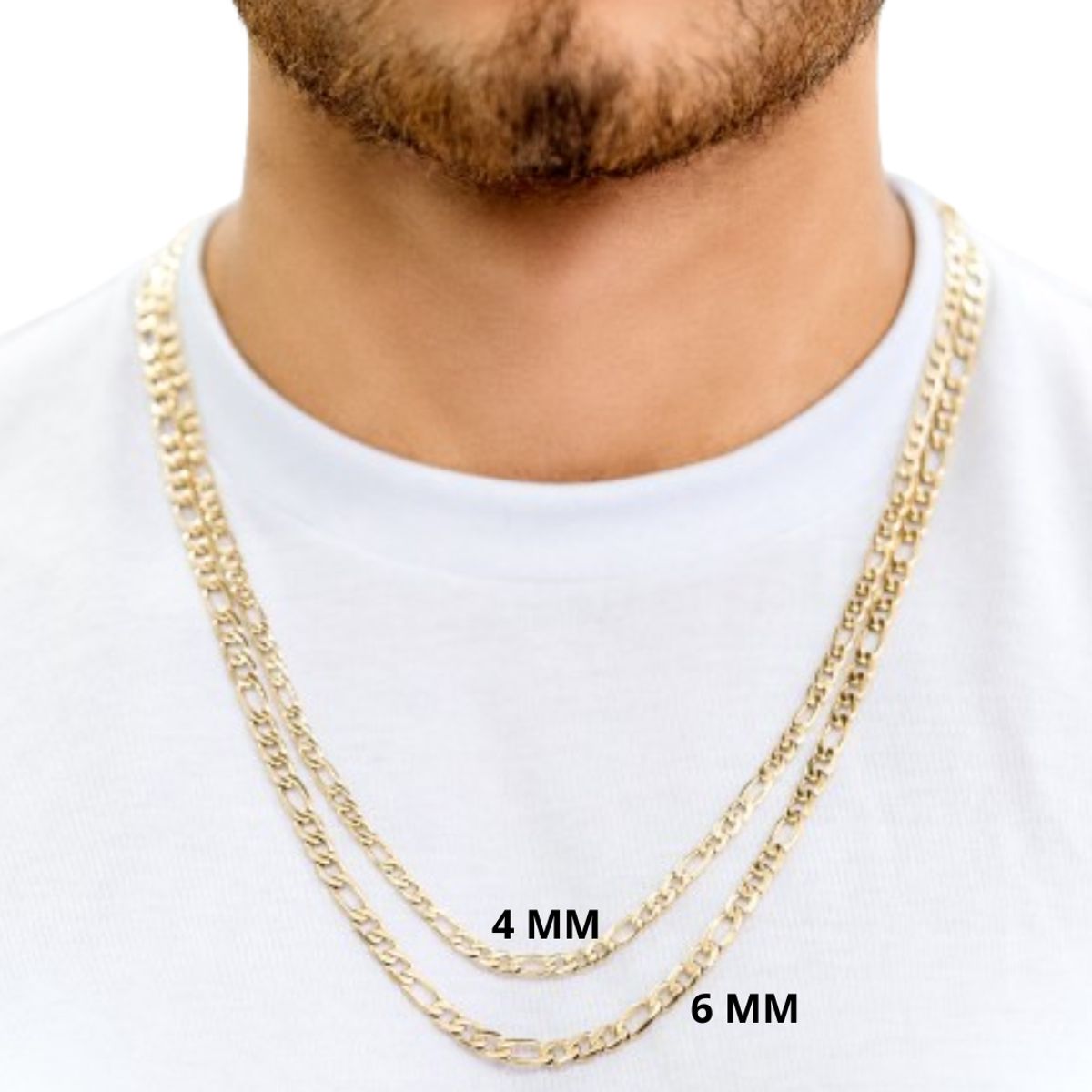 GLEAM GOLD - Cadena Unisexo Tejido Carter 4 MM 65 CM Oro Laminado 18 Kilates