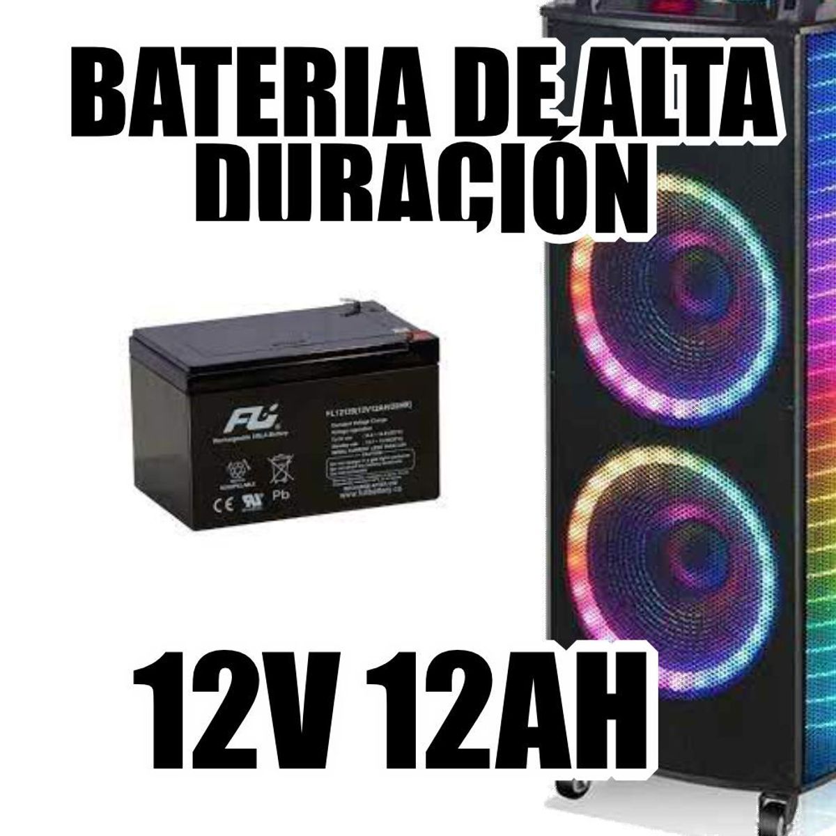 SOUNDCORE - Torre De Sonido Profesional 3000w Portátil Luces Led Potente
