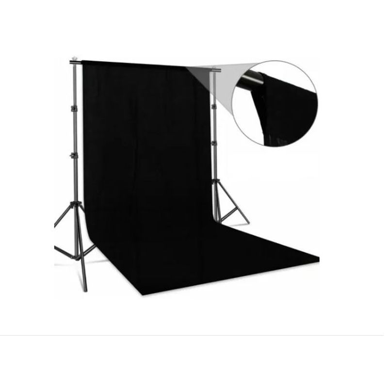 GENERICO - Tela Telon Fondo Foto Estudio Fotografia Fondo Lino Negro 3m