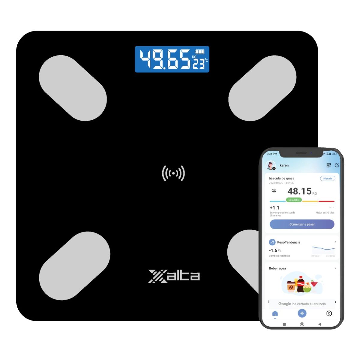 XALTA - Pesa Balanza Bascula Inteligente Con Bluetooth Marca X-alta