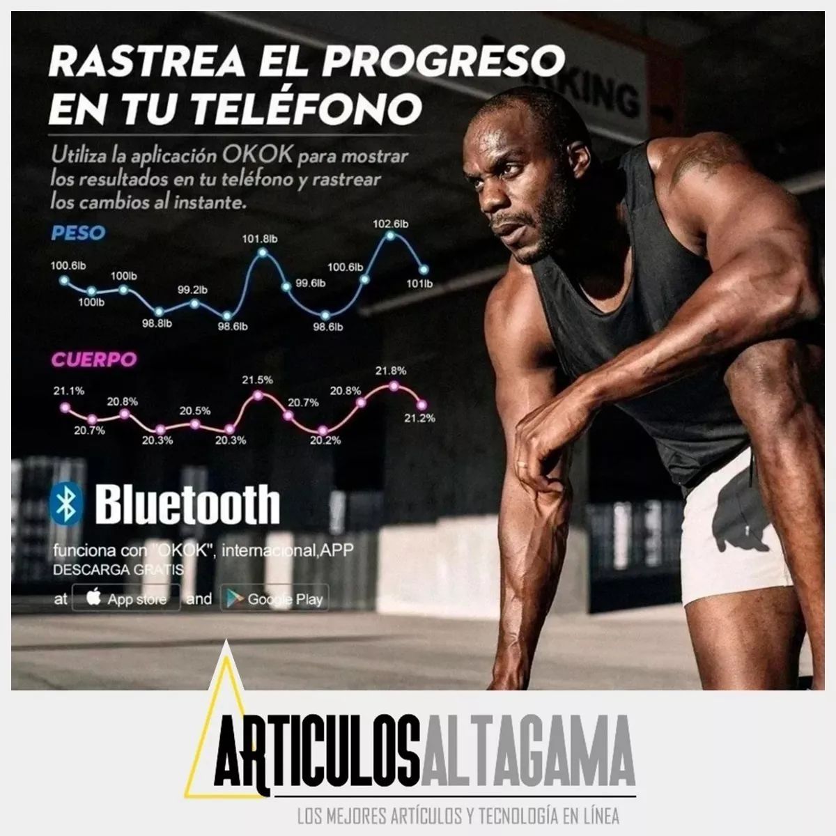 XALTA - Pesa Balanza Bascula Inteligente Con Bluetooth Marca X-alta