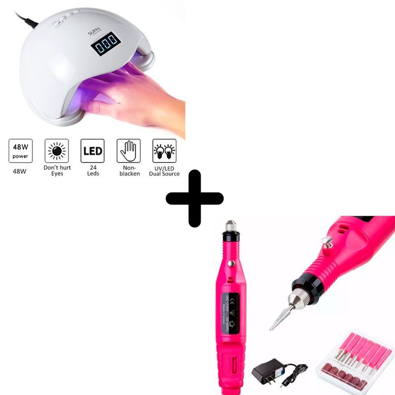 GENERICO - Combo lampara de uñas  pulidor Lapiz
