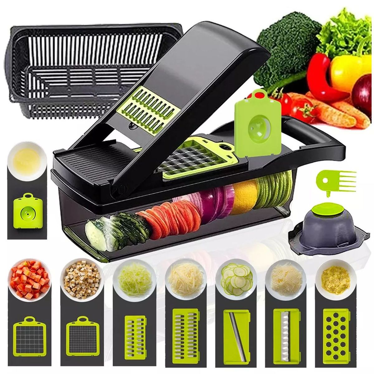 ONE PIXEL - Mandolina Cortador Verduras Multi Picador Vegetales 9 En 1