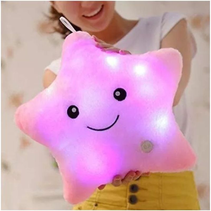GENERICO - Cojin Peluche Almohada Estrella Led Felpa Luces Multicolor