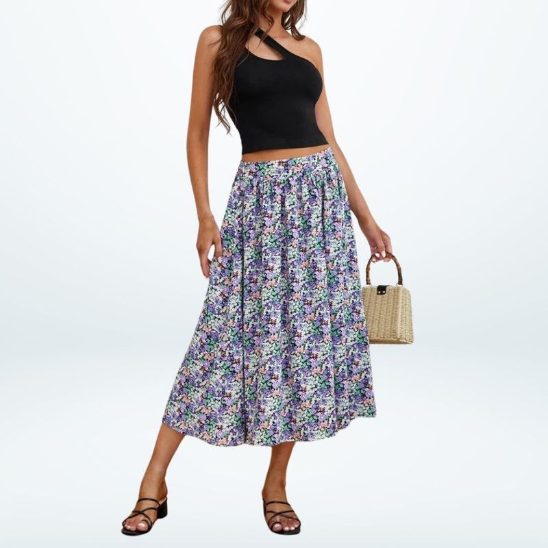 YURELKSHOP - Conjunto De Dama Andy 2 Pieza Falda Y Blusa Casual Moda