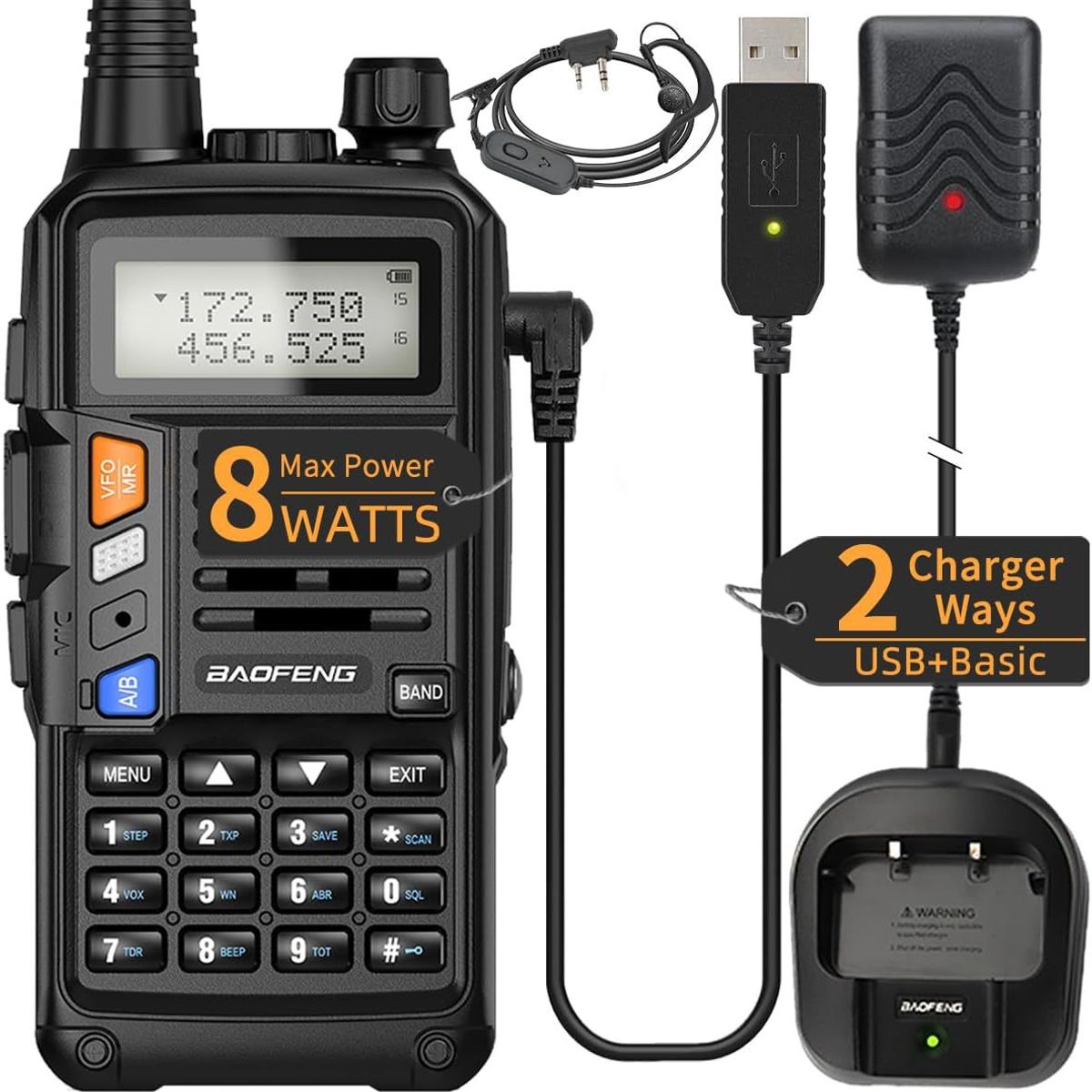BAOFENG - Walkie-talkie - Baofeng- UV-S9 Plus- Radio Bidireccional Alta Potencia