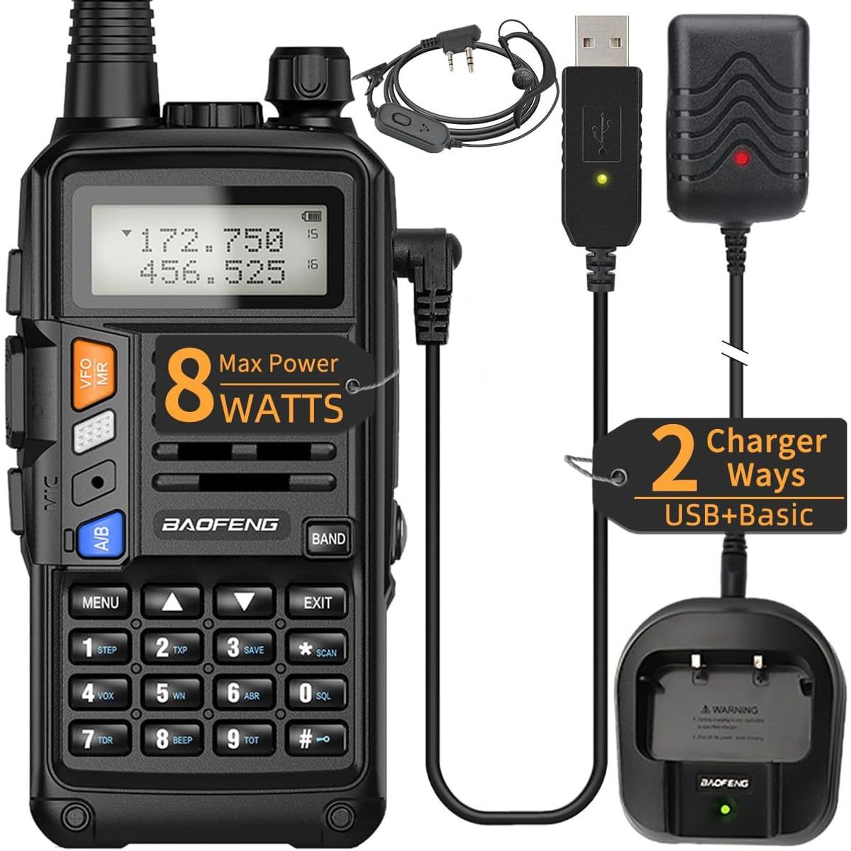 BAOFENG - Walkie-talkie - Baofeng- UV-S9 Plus- Radio Bidireccional Alta Potencia