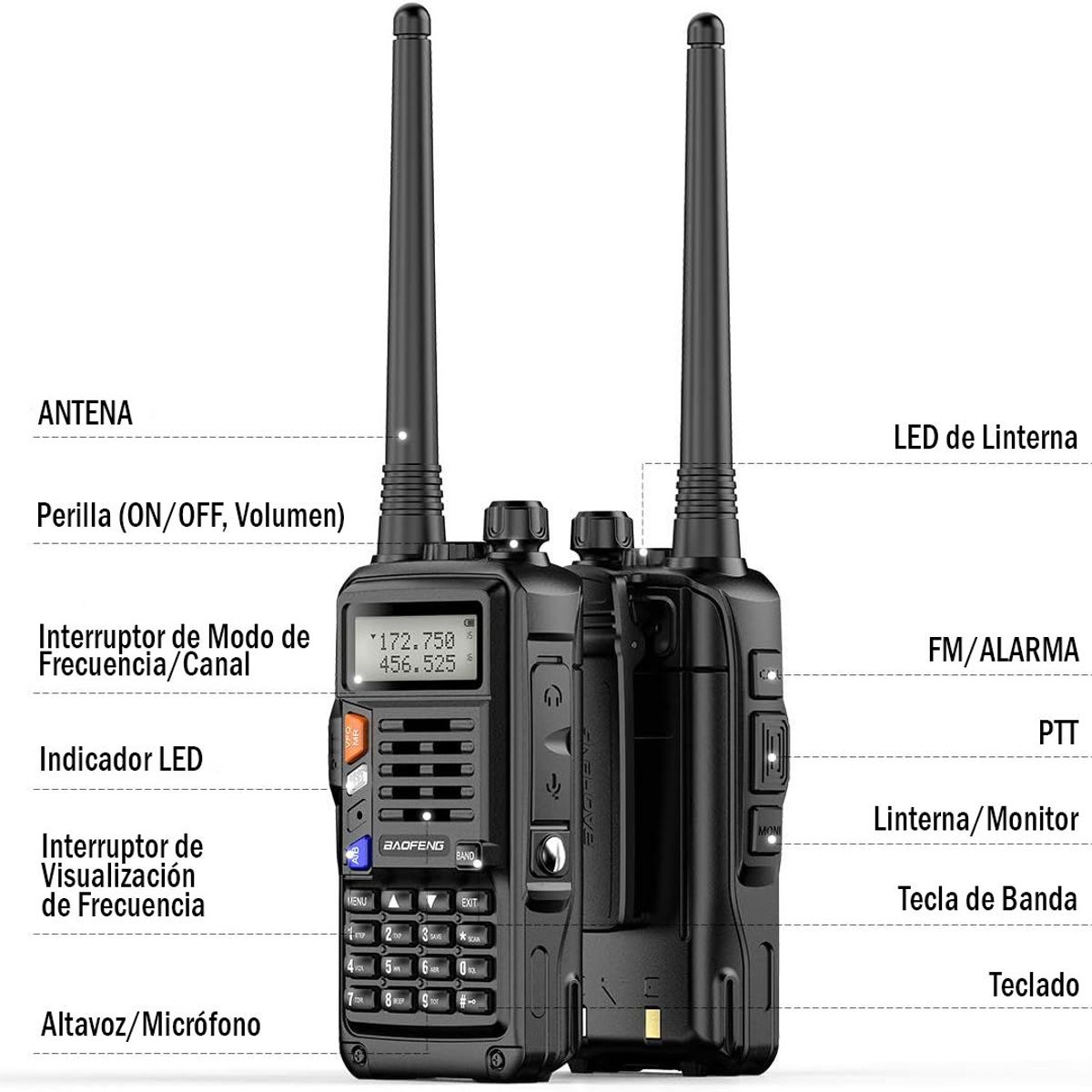 BAOFENG - Walkie-talkie - Baofeng- UV-S9 Plus- Radio Bidireccional Alta Potencia