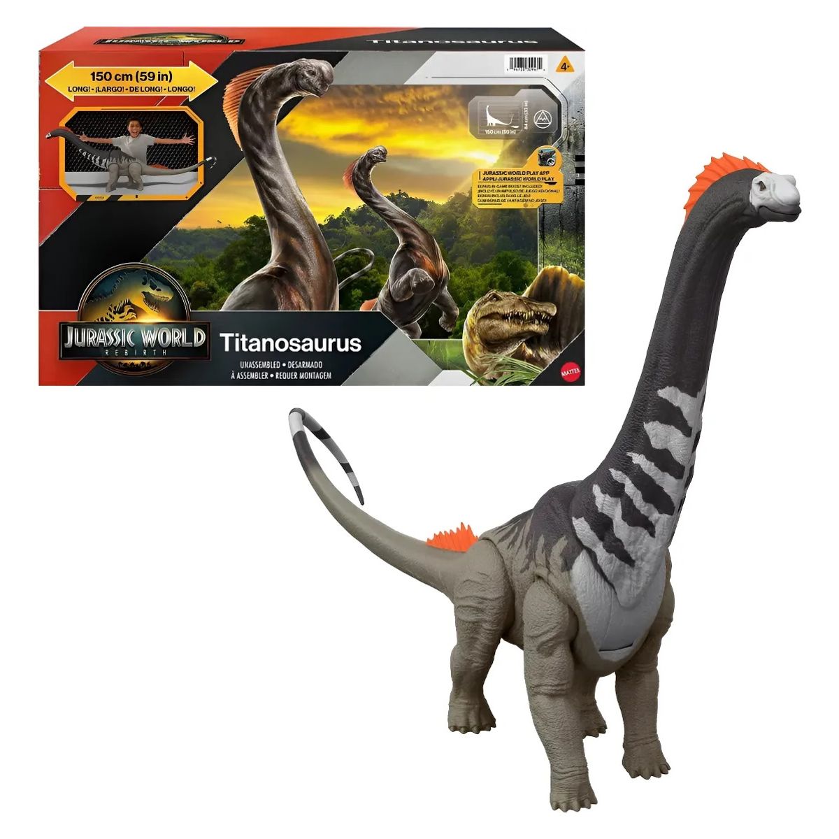 GENERICO - Dinosaurio Jurassic World Rebirth Super Colosal Titanosaurus