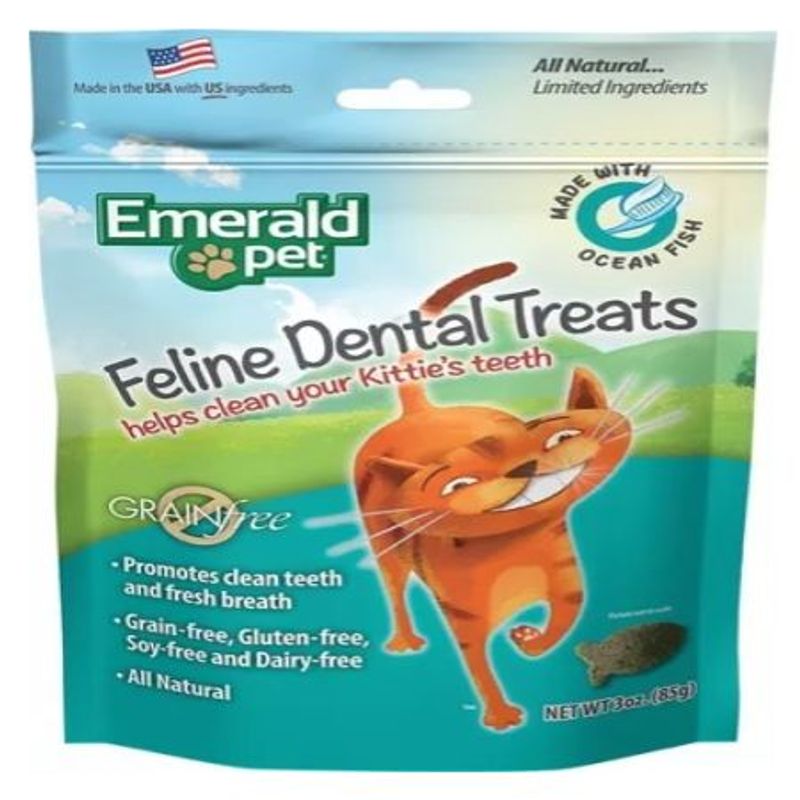 GENERICO - Emerald Pet Feline Dental Treats Ocean Fish  Snack Gato 85g
