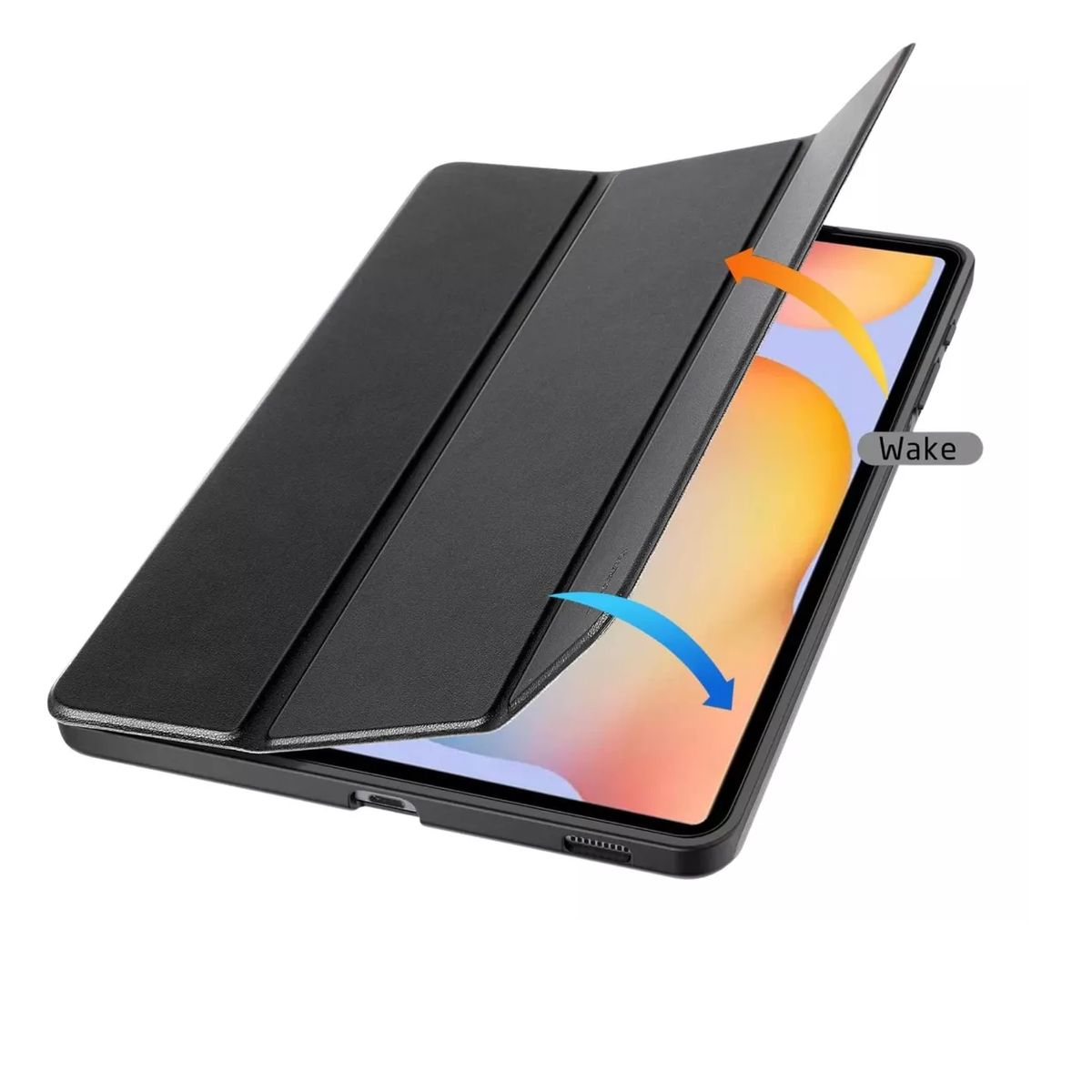 GENERICO - Forro Smart Case Para Samsung Tab S9 Con Espacio Para Lápiz Negro