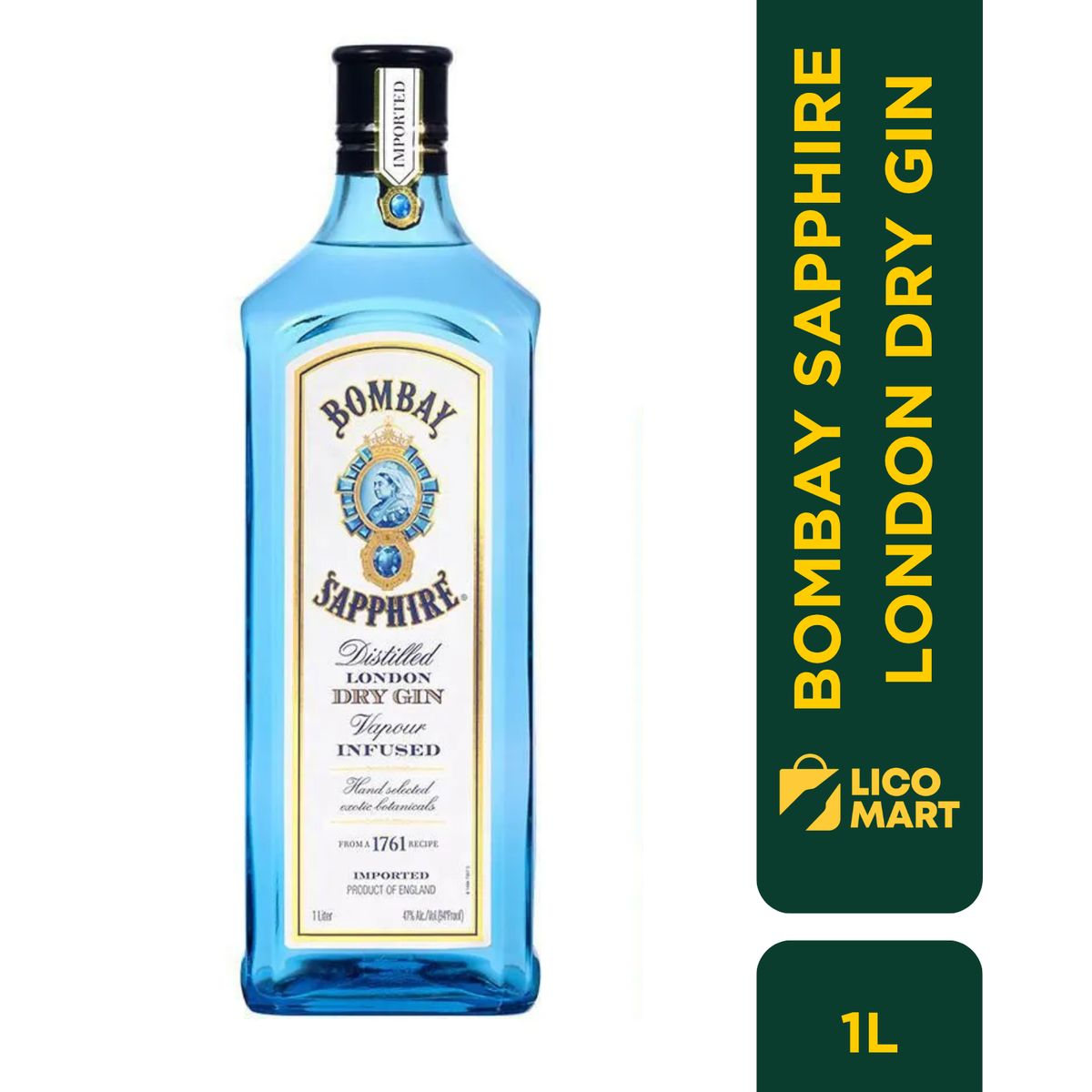 BOMBAY - GIN BOMBAY SAPHIRE LONDON DRY 1 LITRO