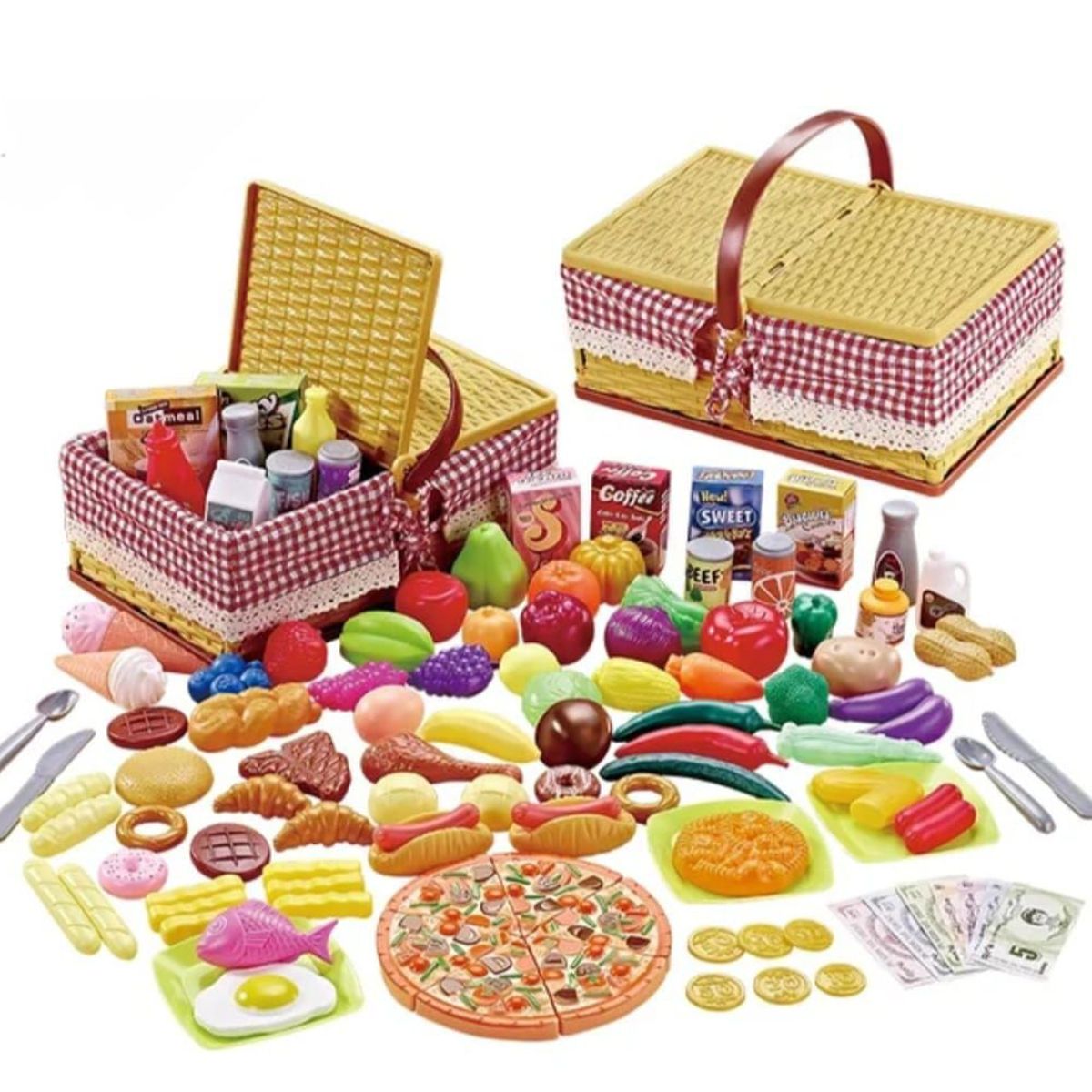 GENERICO - Comida de Juguete - Cesta de Picnic de 103 Piezas Para Niños