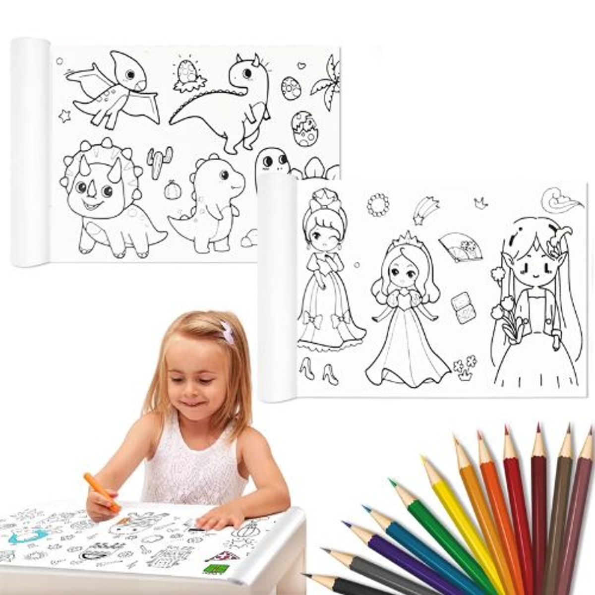 GENERICO - Rollo de papel para colorear adhesivo