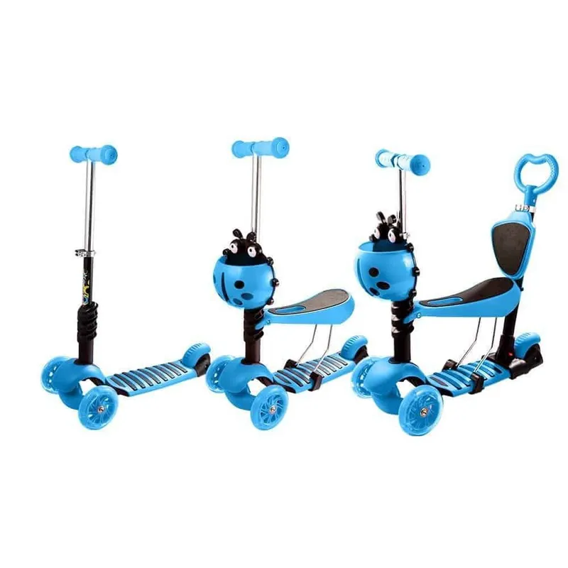GENERICO - Scooter patineta mariquita silla removible 5 en 1 Verde
