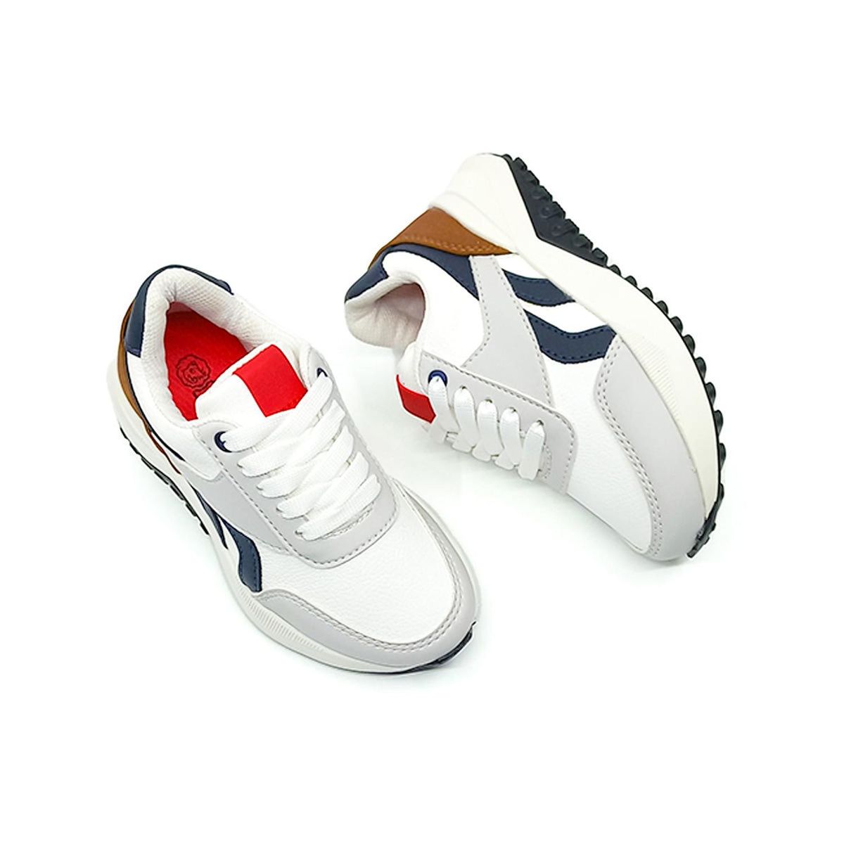 PAPOS - Tenis Niños Magnific Blanco y Gris - Crema