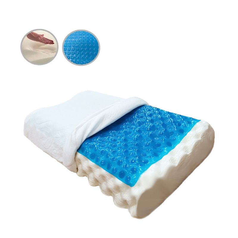 TECHCONFORT - Almohada cervical en Gel y memory foam puntas masajeadoras