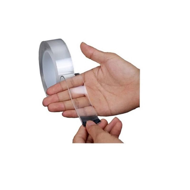 GENERICO - Nano Cinta Doble Faz Reutilizable Transparen Lavable 3x100cm