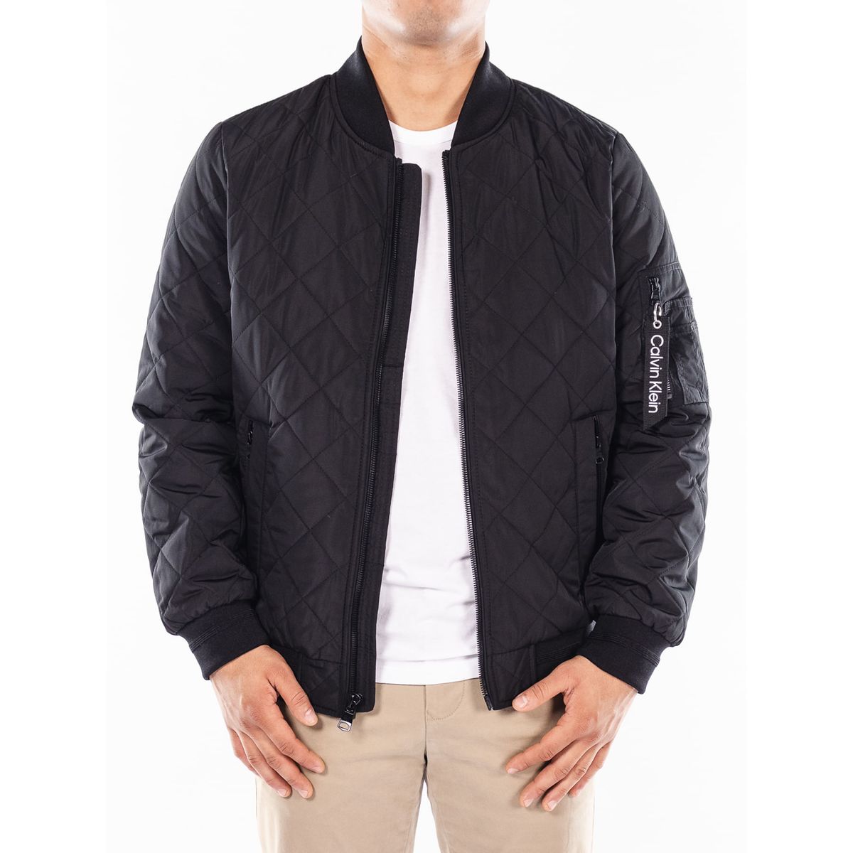 CALVIN KLEIN - Chaqueta Negra Con Cierre Y Bolsillos Frontal Calvin Klein