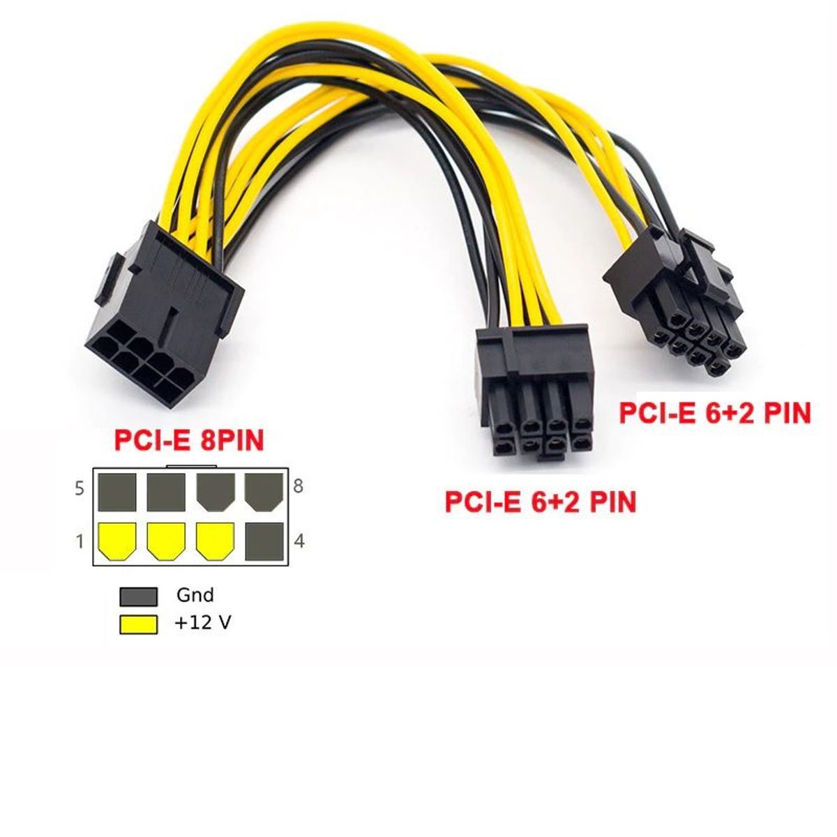GENERICO - 8pin A Dual 8 Tarjeta Gráfica De Video Doble Fuente 20cm