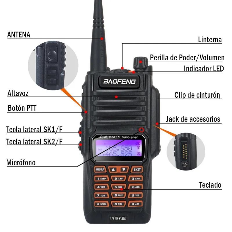 GENERICO - Walkie-talkie - Baofeng - UV-9R Plus Radio Bidireccional Alta Potencia