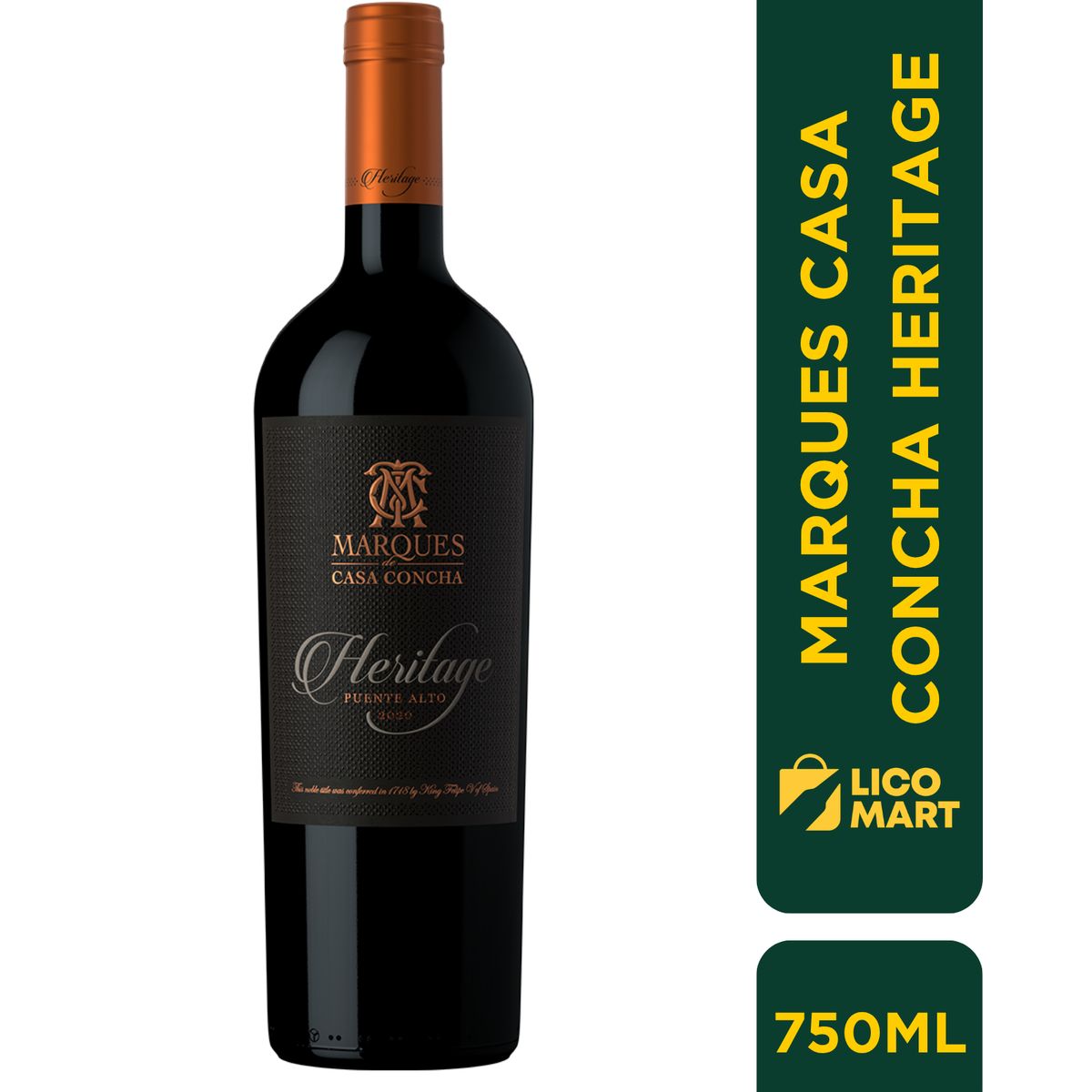 CONCHA Y TORO - VINO TINTO MARQUES DE CASA CONCHA HERITAGE PUENTE ALTO 2020