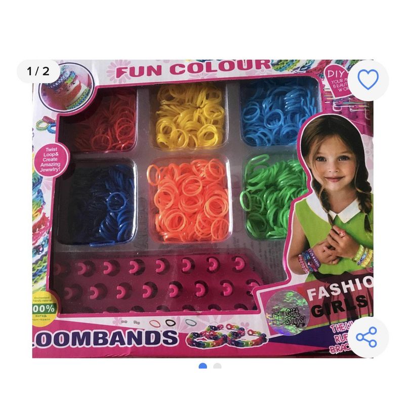 GENERICO - Set  Para Hacer Pulseras de Caucho Loom bands Juguete Niñas