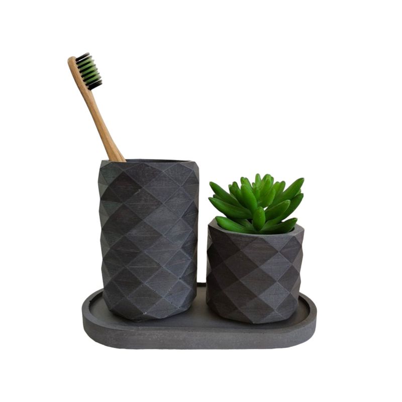 DE CONCRETO MATERAS Y DISEÑO - Organizadores  Decox3 de Cemento 12x17.5x9 cm Oscuro