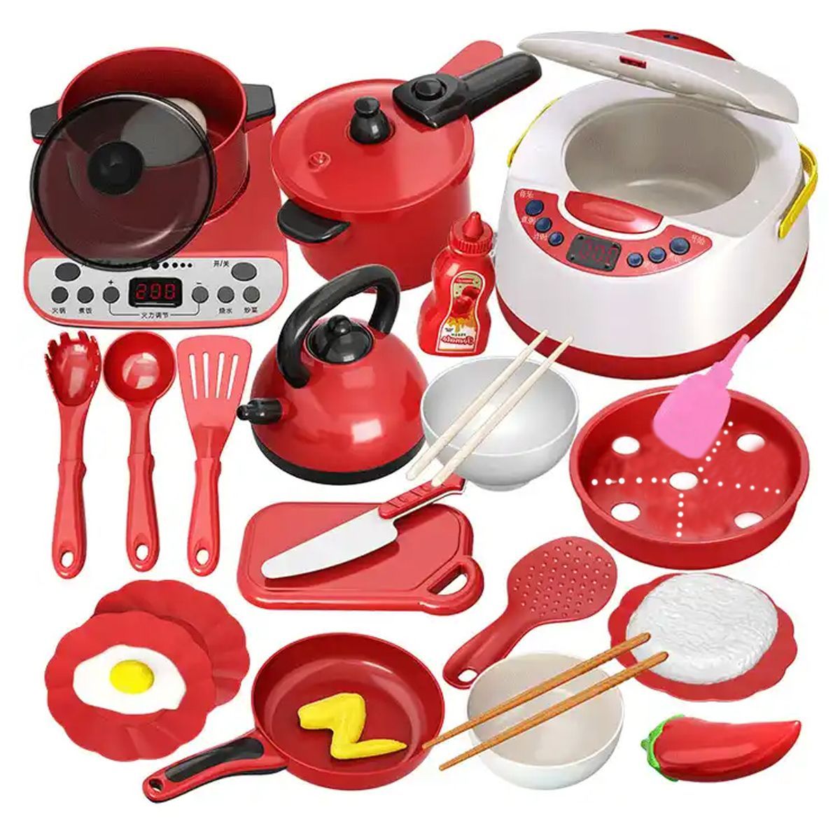 ENFANT'ASY - Cocina Infantil Vaporera Luces + Sonido + Vapor 56 Piezas