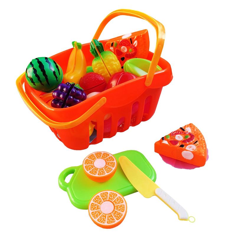 ENFANT'ASY - Set Alimentos Juguete Con Velcro Para Cortar Con Cesta